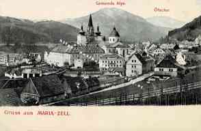 Bild einer Postkarte aus Mariazell